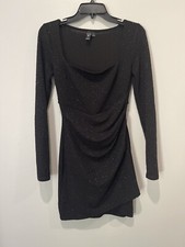 Windsor Glitter Homecoming Mini Dress Black Sparkle Women's Juniors Size Small