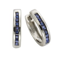 Fascination Ohrschmuck Creole 585 WeißGold Safir Blau 12Mm Durchmesser