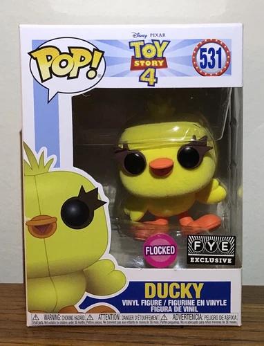 Funko POP! Toy Story 4 Ducky 🐥 #531 Flocked FYE Exclusive (MINT) + PROTECTOR