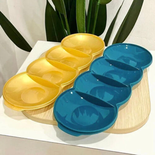 Tupperware Allegra 4 Peas Tray Green & Gold
