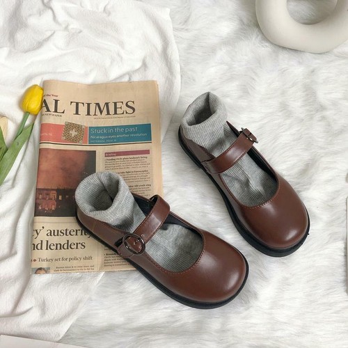 Womens Cosplay Buckle Pumps Mary Janes Round Toe Flats Vintage Heel Shoe Collage - Bild 6 von 26