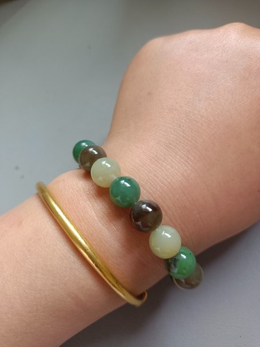 Bracciale Giada Hetian Certificato Vari Colori Nefrite Mano Stringa Gioielli - Foto 19 di 20
