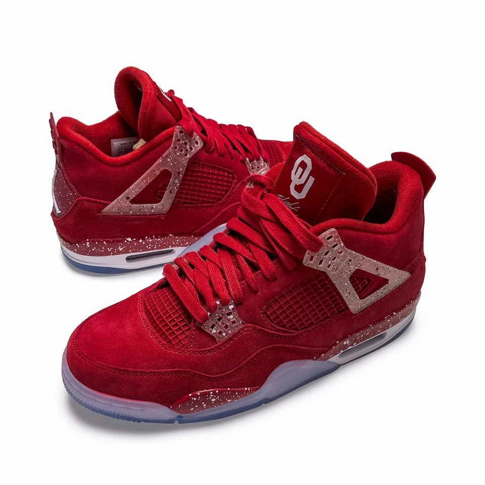 Air Jordan 4 Oklahoma PE Talla 8.5 VNDS Promo Muestra Sooners Friends and Family Foto 2 de 4