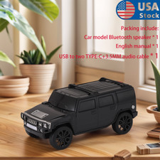 Black Car Truck Portable Bluetooth Speaker With USB Port/FM Radio/Aux Inputs New