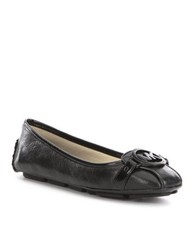 Michael KORS FULTON MOC MK BLACK LOGO LEATHER INSOLE MOCCASINS 9 I LOVE SHOES
