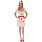 Nurse Costume Cosplay White Red Dress Woman Adult Size Large 12 - 14 NEW!