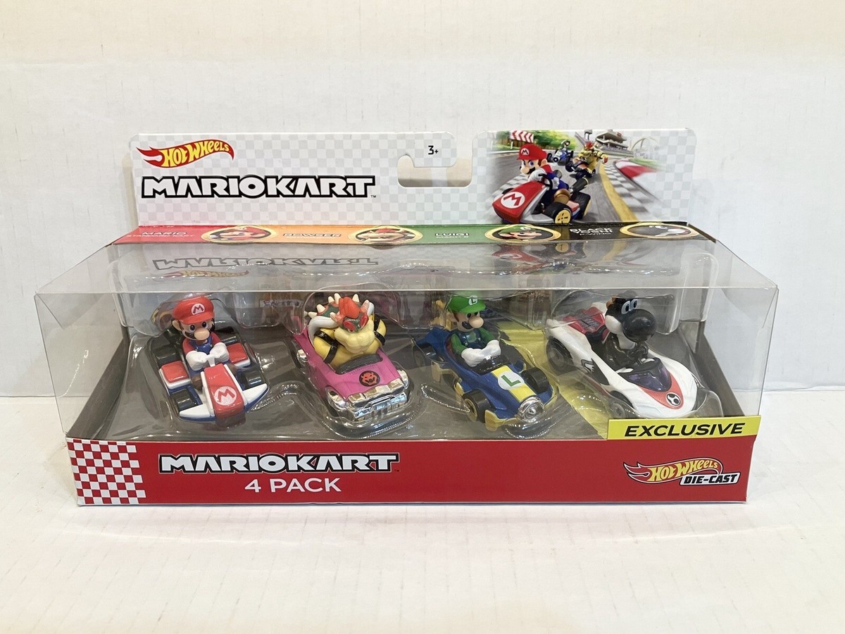 Hot Wheels Mario Kart Exclusive Black Yoshi Die Cast 4 Pack Mattel