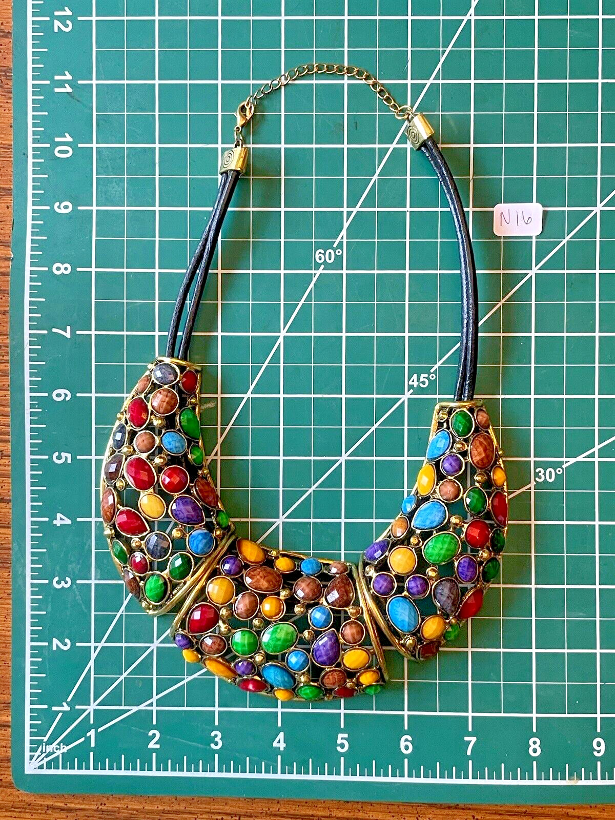 Bold Multicolor Statement Necklace - Vibrant Ston… - image 4