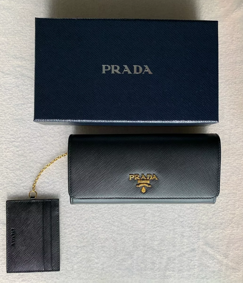 Portafoglio donna PRADA 1MH132 pelle saffiano nera women wallet