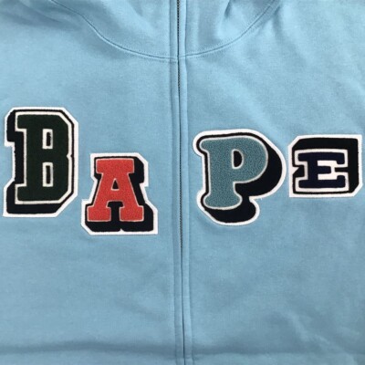 2XL BAPE logo multi fonts shark full zip hoodie A Bathing Ape Size