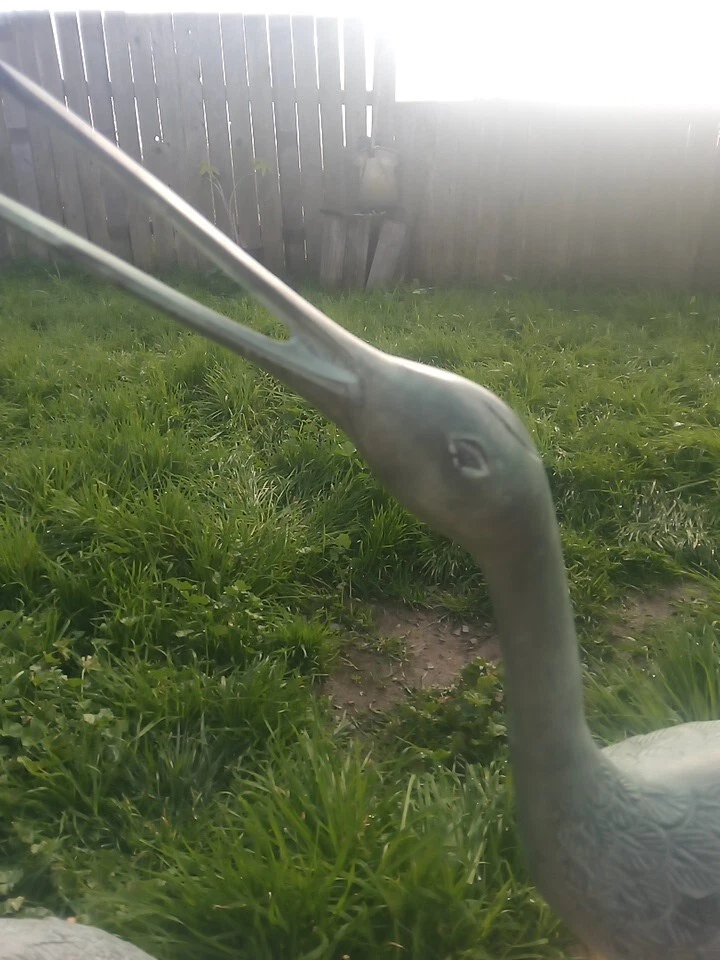 Juego de 2 esculturas de grúas de jardín señoriales de 33 pulgadas de alto Foto 2 de 4