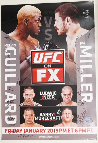 Khabib Nurmagomedov M. Guillard Jim Miller Signed by Card UFC on FX 1 Poster SBC - Picture 2 of 24