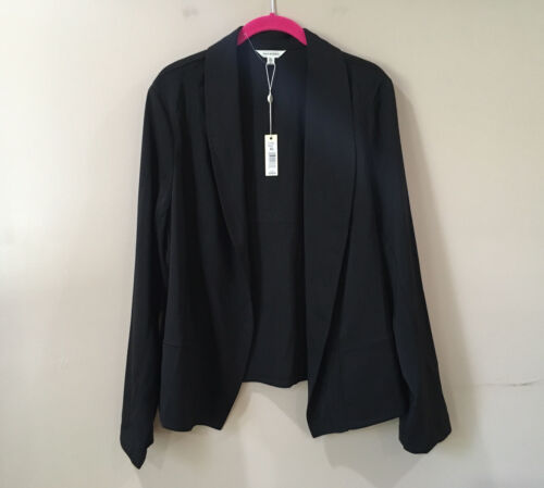 NWT Max Studio Jacket Blazer Women's Size XL Black Long Sleeve Open Front New