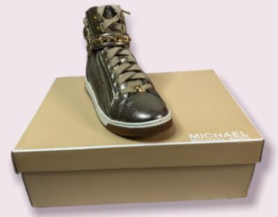 Michael Kors Women's Gold Glam Stud Side Zip High Top