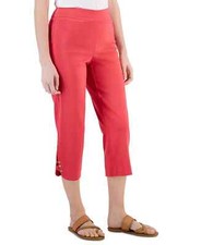 /LX089/ JM Collection Petite Crisscross-Hem Capri Pants Starfish Sz PP