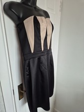 LIPSY Designer & Beige Evening Dress, Strapless/Straps, Size 12