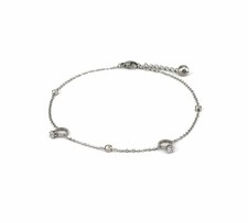 Stainless Steel Anklet Rhodium Ankle Charm Bracelet 7