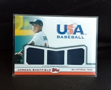 JORDAN SHEFFIELD~2011 Topps USA Baseball Triple Worn PATCH~21/25~#TR-JS~Chrome