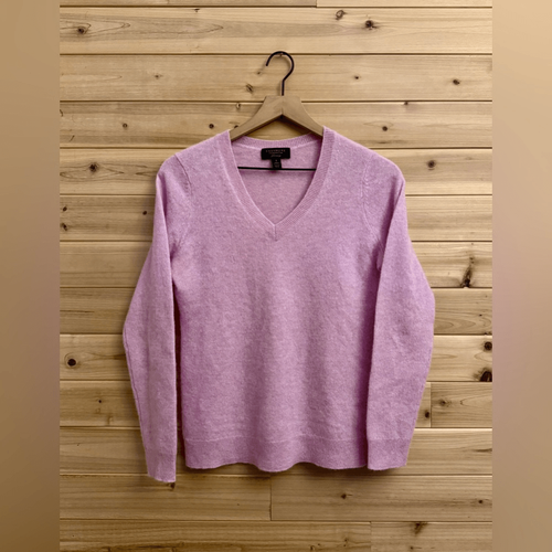 Charter Club Womens Cotton Textured V Neck Sweater Pink Size Extra Large main image 1