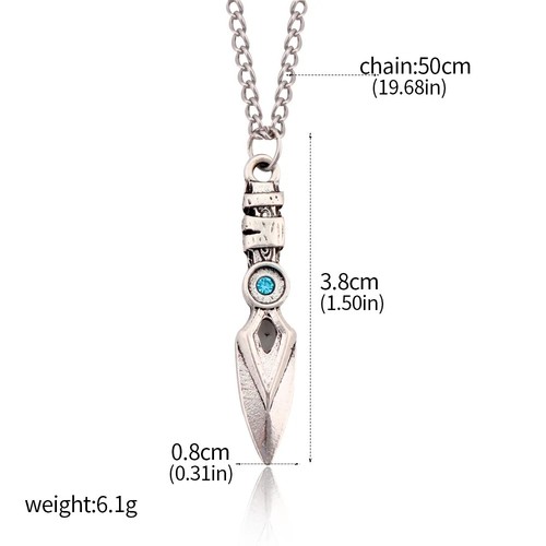 Game Necklace Cosplay Valorant Jett Blade Storm Knife Blue Crystal Pendant Gift - Picture 6 of 19