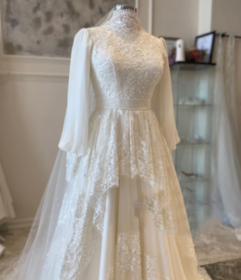 long lace dress white Élysée main image 0