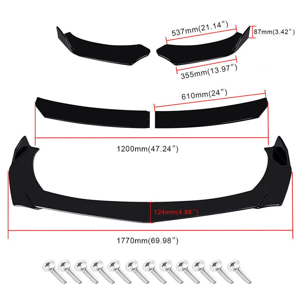 For Chevrolet 1500 Front Bumper Spoiler Splitter Body Side Skirt Rear Lip BK - Изображение 3 из 4