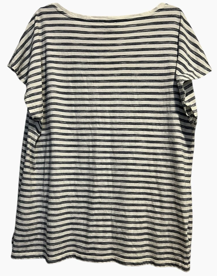 Top Jones New York Signature Talla 2XL Negro Blanco Rayas Encaje Slouchy Manga Gorra Foto 2 de 4