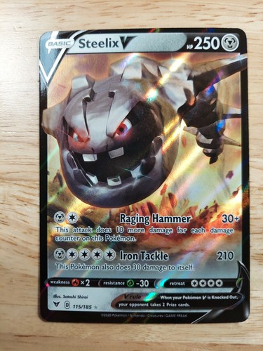 Steelix V 115/185 Vivid Voltage- NM Ultra Rare Pokemon Card 