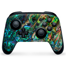 Nintendo Switch Pro Controller Skin Decal Vinyl Wrap - Abalone Shell Neon Green