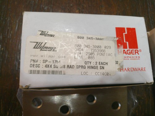 LOT 57 HINGES SQUARE ROUND 4X4 HAGER 3.5X3.5 ANVIL MARK WILMAR SPRING NICKEL - Picture 3 of 14