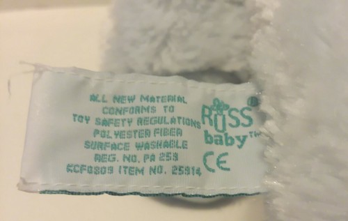 Peluche Russ Baby IL MIO PRIMO ORSACCHIOTTO blu fiocco orsacchiotto 16" - Foto 8 di 10