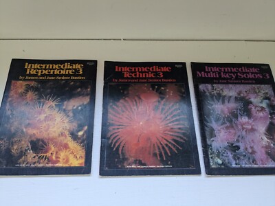 3 Bastien Intermediate Piano Course Books Repertoire, Technic & Multi-key Solos
