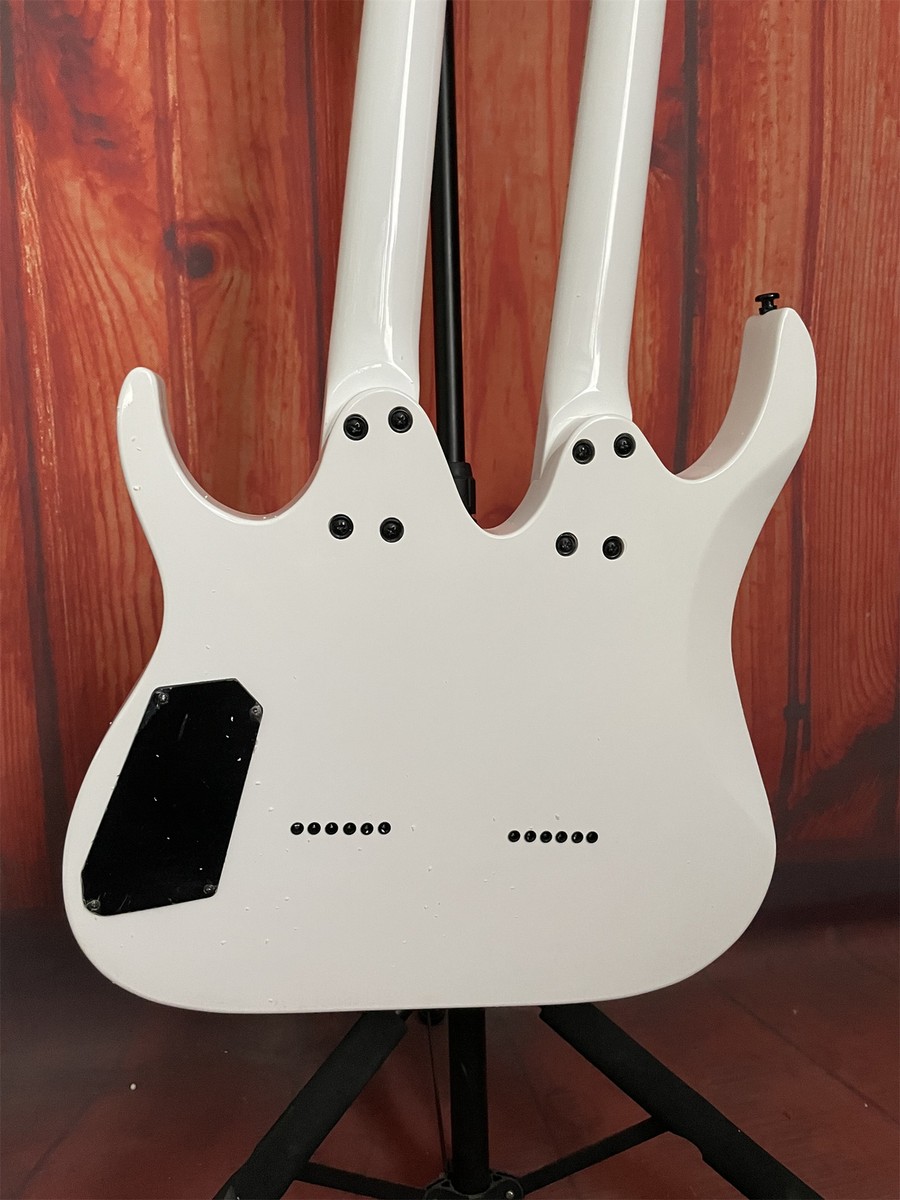 Custom Paul Gilbert Double Neck White Electric Guitar 6+6 Strings