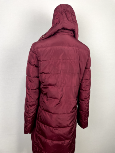 U.S. Polo ASSN Burgundy Long Puffer Zip Button Hooded Women's Coat Jacket Sz 38 - Picture 15 of 21