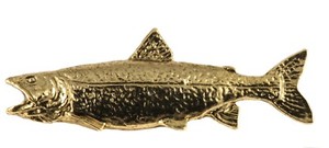 Authentic Lake Trout Pin F018 Pewter 2” Realistic Fish Lapel, Hat, Brooch, Fishing