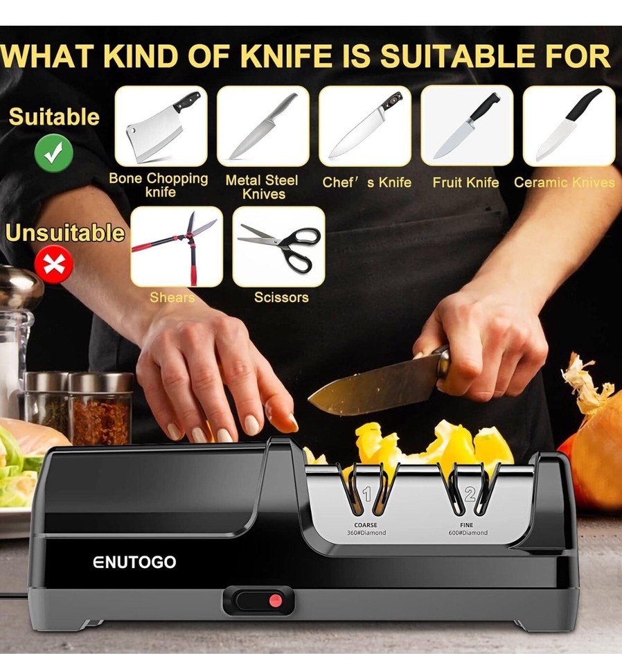 Electric Knife Sharpener, Professional 2Stages Knife Sharpeners eBay