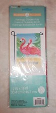 NEW Darice Welcome Flamingo Garden Flag 12 x 18" Summer House Decorative Flag
