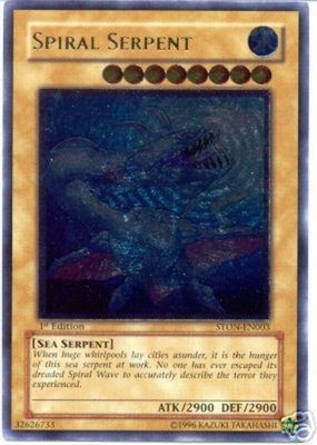 Yugioh! HP Spiral Serpent - STON-EN003 - Ultimate Rare - Unlimited Edition Heavi