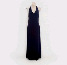 SYSTEM ACTION Dark Purple Sexy Open Back Maxi Dress size 44  12 UK Made in Spain