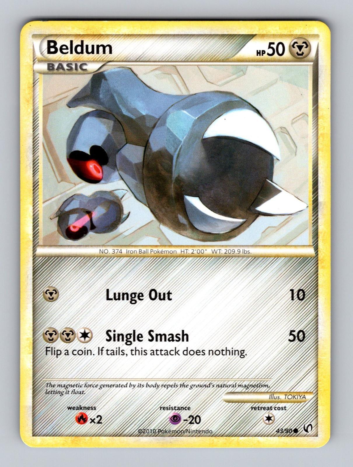 Beldum 43/90 Common HGSS Undaunted Pokemon Lightly Played