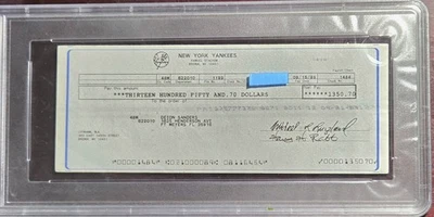 Deion Sanders Signed Auto Rookie Check 1989 Yankees Beyond RARE PSA DNA Slabbed - Image 1 of 4