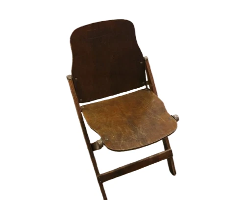Silla plegable de madera vintage ~ 1930 de American Seating Company Grand Rapids  Foto 2 de 4