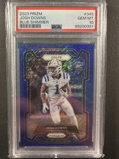 2023 Prizm Blue Shimmer Josh Downs /25 RC PSA 10 Color Match