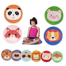 10 PCS Kids Carpet Circle Seats 16" Kids Round Animals Floor Cushions Rug Mats