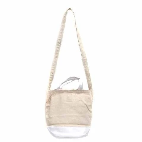 Bolso de Hombro AMERICAN RAG IE Mano 2 Vías Lona Imitación Cuero Marfil Blanco YK RY Foto 2 de 4