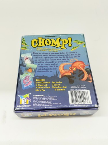 Chomp Kartenspiel KOMPLETT Gamewright 2000 Kinder Spaß dumme Meeresfährungskette Hai - Bild 2 von 7