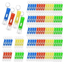 100 Pieces Mini Flashlight Keychain Bulk for decor, Red, Blue, Yellow, Green