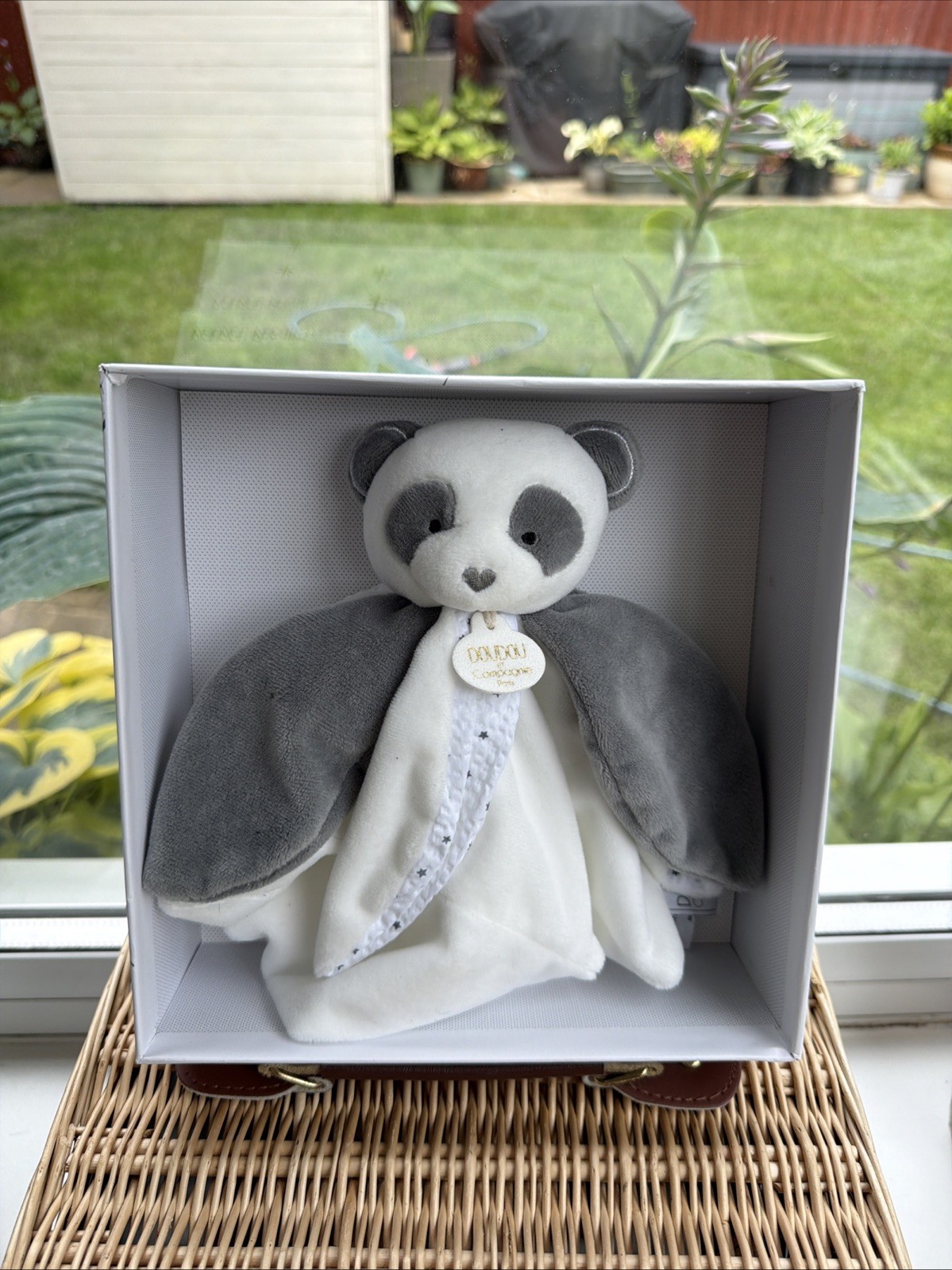 Dou Dou Et Compagnie Paris Panda Petals Comforter Blankie Baby Soft Toy Snuggle