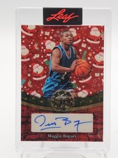 MUGGSY BOGUES 2025-26 LEAF METAL CHRISTMAS SANTA AUTO #BA-MB2 1/1 HORNETS Q3474