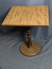 Tavolo End Tulipano Pedestal Quadrato Vintage in Formica / Legno Marrone